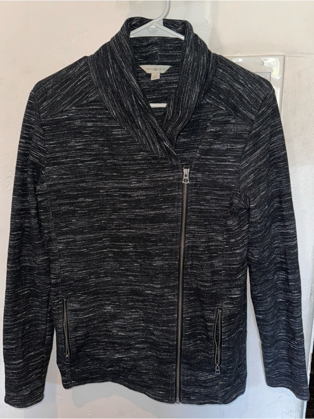 Black Marled Shawl Collar Moto Jacket - Lucky Brand